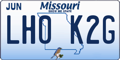 MO license plate LH0K2G