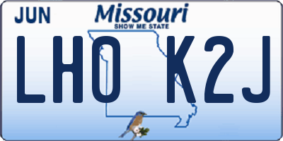 MO license plate LH0K2J
