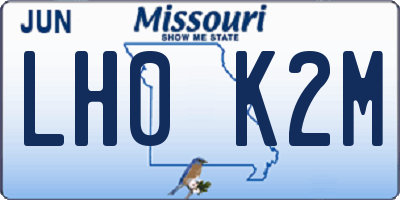 MO license plate LH0K2M