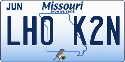 MO license plate LH0K2N