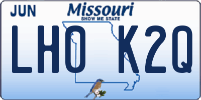 MO license plate LH0K2Q