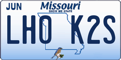 MO license plate LH0K2S