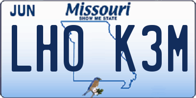 MO license plate LH0K3M