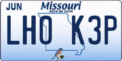 MO license plate LH0K3P