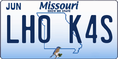 MO license plate LH0K4S