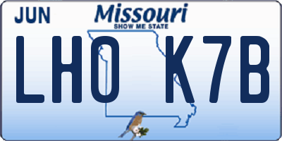 MO license plate LH0K7B