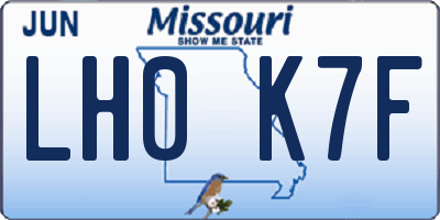 MO license plate LH0K7F