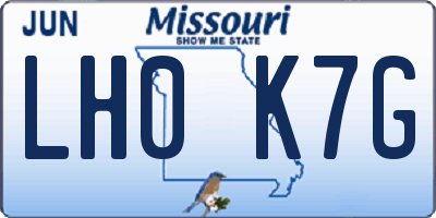 MO license plate LH0K7G
