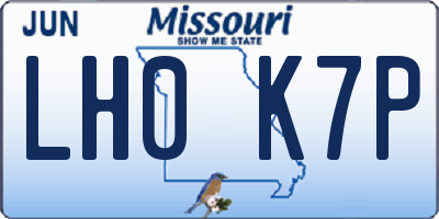 MO license plate LH0K7P