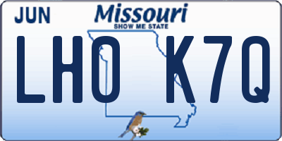 MO license plate LH0K7Q