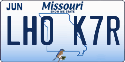 MO license plate LH0K7R