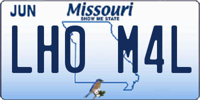 MO license plate LH0M4L