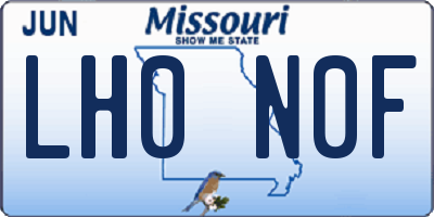 MO license plate LH0N0F