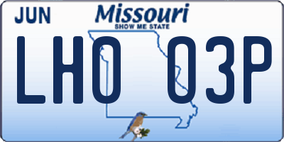MO license plate LH0O3P