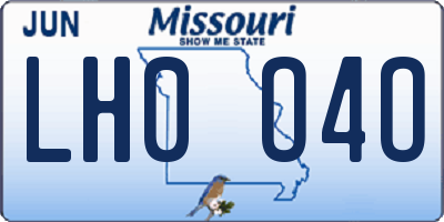 MO license plate LH0O4O