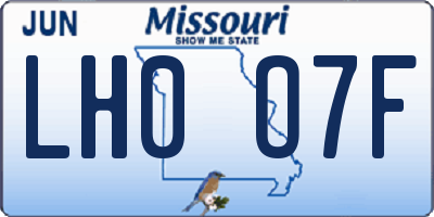 MO license plate LH0O7F