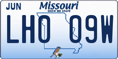 MO license plate LH0O9W