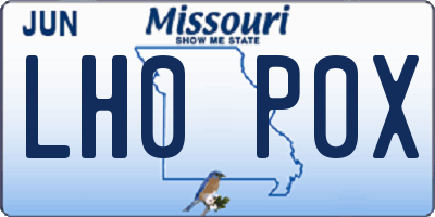 MO license plate LH0P0X