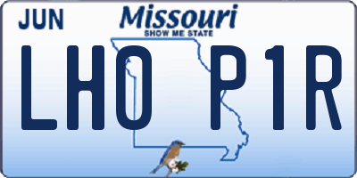 MO license plate LH0P1R