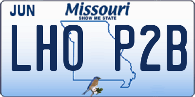 MO license plate LH0P2B