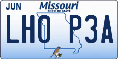 MO license plate LH0P3A