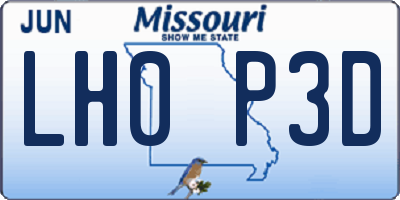 MO license plate LH0P3D