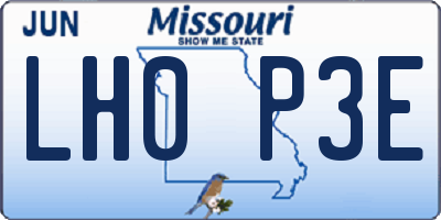 MO license plate LH0P3E