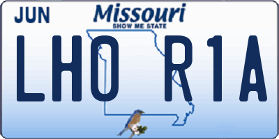 MO license plate LH0R1A