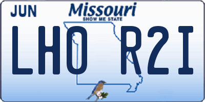 MO license plate LH0R2I