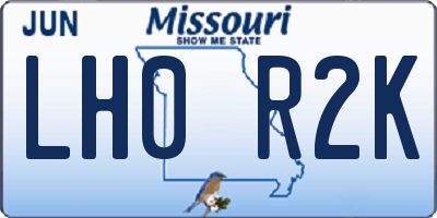 MO license plate LH0R2K