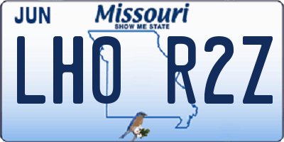 MO license plate LH0R2Z