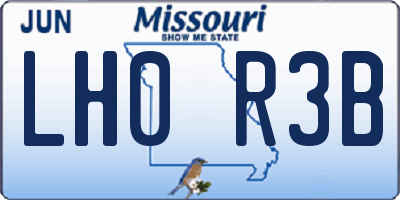 MO license plate LH0R3B