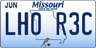 MO license plate LH0R3C