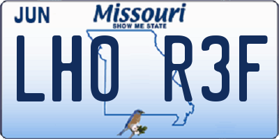 MO license plate LH0R3F