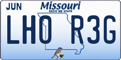MO license plate LH0R3G