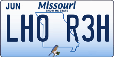 MO license plate LH0R3H
