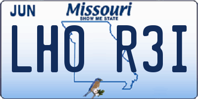 MO license plate LH0R3I