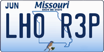 MO license plate LH0R3P