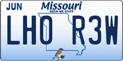 MO license plate LH0R3W
