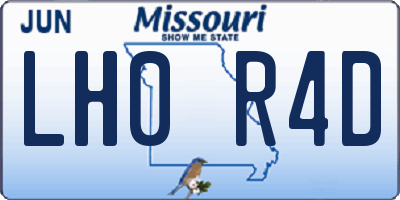 MO license plate LH0R4D