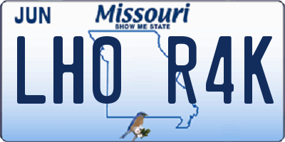 MO license plate LH0R4K