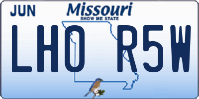 MO license plate LH0R5W