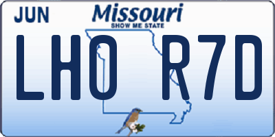 MO license plate LH0R7D