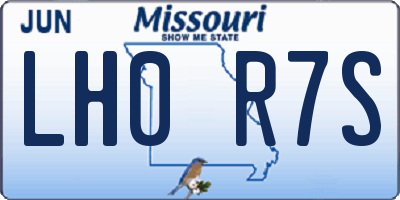 MO license plate LH0R7S