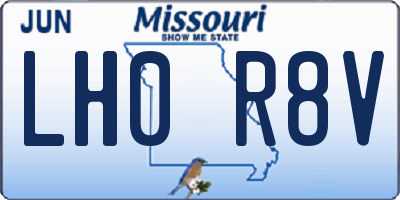MO license plate LH0R8V
