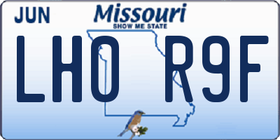 MO license plate LH0R9F