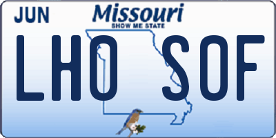 MO license plate LH0S0F