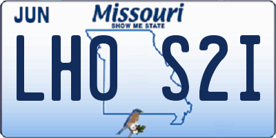 MO license plate LH0S2I