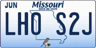 MO license plate LH0S2J