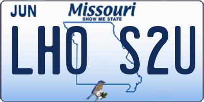 MO license plate LH0S2U